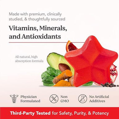 HAIRtamin Gummy Stars Hair Vitamins with Biotin Month Supply