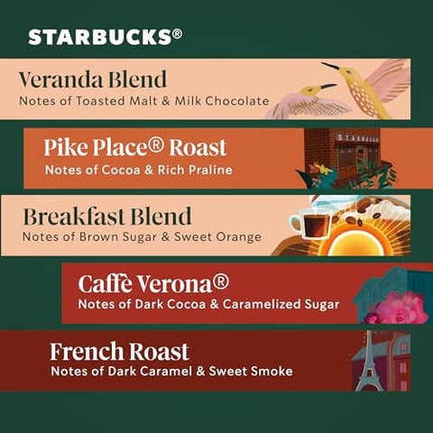 Starbucks K-Cup Coffee Pods, Starbucks Blonde, Medium and Dark Roast Hot or Iced Coffee, Variety Pack, 40 Keurig Pods