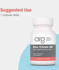 Allergy Research Group Zinc Citrate Supplement - Zinc For Men & Women, Immune Support, Pure, Well-Absorbed, Well-Tolerated, Trace Mineral, 50Mg Vegetarian Capsules - 60 Count