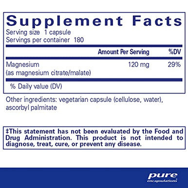Pure Encapsulations Mag citrate/malate 120 mg 180 vcaps