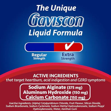 Gaviscon Heartburn Relief Extra Strength Liquid Fruit 600 Ml