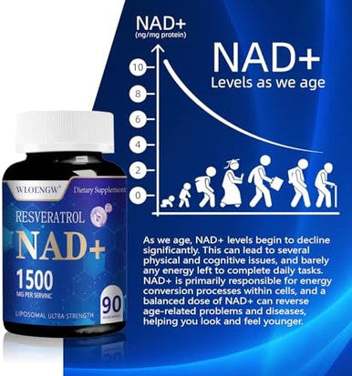 Nad Supplement - Liposomal Nad+ Supplement With Resveratrol 90 Count (1500Mg)