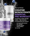 Raw Nutrition Creatine Monohydrate & Grape Pre-Workout Powder Bundle