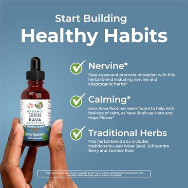 Maryruth's Kava Root Liquid Extract For Calm & Relaxation 1 Oz