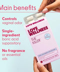 Love Wellness 600mg Boric Acid Vaginal Suppositories For internal use Fragrance free paraben free Individually wrapped for freshness Capsule shaped design Women s wellness