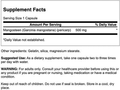 Swanson Full Spectrum Mangosteen- 500 mg 100 Capsules (2 Pack)