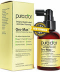 Pura D'Or 3.38 Oz Gro-Max Advanced Peptide Hair Serum ( Formula) Plant Stem Cell Catalase Copper Tri-Peptide C60 Biotin Melatonin Trichogen Caffeine Rosemary - Stronger Thicker Hair