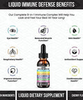 Zinc Quercetin Vitamin C D3 Liquid Immune Support With Vitamin A K2 Echinacea Chlorophyll And Elderberry - 9In1 Immune Defense Drops Complex For Immunity Health Respiratory Health - 60 Servings