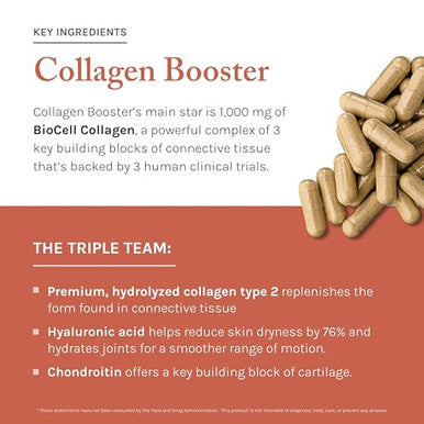 Reserveage Beauty Collagen Booster Collagen Supplement for Skin Care and Joint Health Supports Healthy Collagen Production for Men and Women 120 Capsules 60 Servings