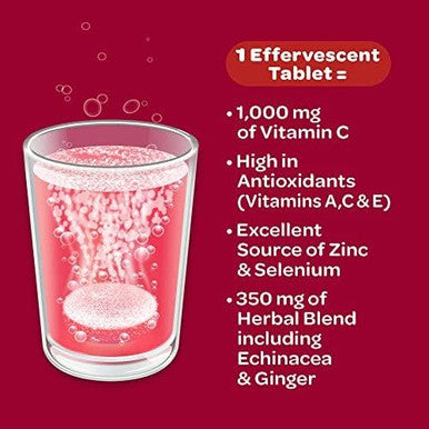 Airborne Very Berry Effervescent Tablets 10 Count 1000Mg Of Vitamin C Immune Support Supplement (Packaging May Vary) (Pack Of 6)