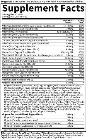 Garden Of Life Organics Whole Food Multivitamin For Men 40+ 120 Tablets, Vegan Mens Multi For Health & Well-Being Certified Organic Whole Food Vitamins & Minerals For Men Over 40 Mens Vitamins