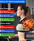 Heated Shoulder Wrap For Men Women - Electric Shoulder Heating Pad With 3 Massager And Heat Settings And Timer Modes, Heated Shoulder Braces For Neck And Shoulder Deep Issue