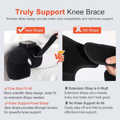 Klugpop Knee Massager With Heat For Pain Relief V5.0[2026 Upgraded] - Electric Cordless Heated Knee Brace With 6 Heat Levels And 3 Vibration Massage Mode s For Men Women (Black ) 2-Pack