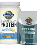 Garden Of Life Protein & Creatine Bundle Vegan Vanilla Protein Powder 20 Servings With Bcaas Probiotics & Enzymes Creatine Monohydrate Pre Workout 60 Servings For Muscle Strength & Performance