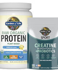 Garden Of Life Protein & Creatine Bundle Vegan Vanilla Protein Powder 20 Servings With Bcaas Probiotics & Enzymes Creatine Monohydrate Pre Workout 60 Servings For Muscle Strength & Performance