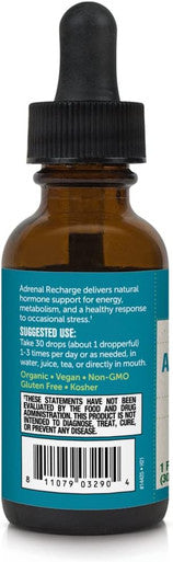 BareOrganics Adrenal Recharge Liquid Drops, Herbal Supplement, 1 Ounce
