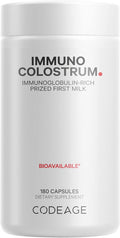 Codeage Colostrum Supplement Grass-Fed Colostrum - Prized First Milk - Grass-Finished ze-Dried - Cow Colostrum - Vitamins Immunoglobulins Growth Factors - Non-GMO Gluten- - 180 Capsules