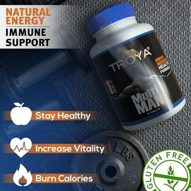 Multivitamin For Men - Daily Mens Multivitamins Supplement. Mens Vitamins A, C, D, B1, B2,B3,B5, B6 & B12, Zinc & More.