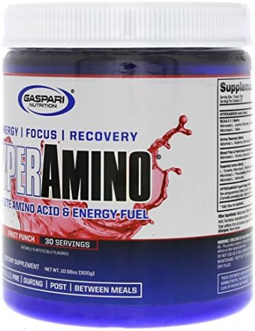 Gaspari Nutrition Hyperamino Complete Amino Acid & Energy Fuel Fruit Punch 10.58 Oz.