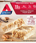 Atkins Vanilla Pecan Crisp Protein Meal Bar High Fiber 1G Sugar 4G Net Carb Meal Keto Friendly 5 Count