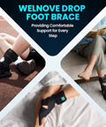 Welnove Afo Foot Drop Brace Adjustable Lightweight Ankle Support Keeps Foot At 90 Dorsiflexion Relieves Drop Foot Achilles Tendonitis Ankle Sprain