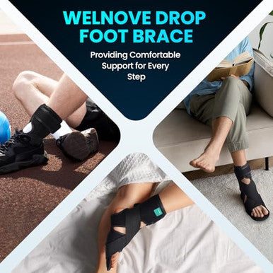 Welnove Afo Foot Drop Brace Adjustable Lightweight Ankle Support Keeps Foot At 90 Dorsiflexion Relieves Drop Foot Achilles Tendonitis Ankle Sprain