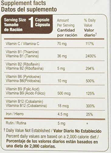 Bedoyecta Multivitamin Contains Iron Folic Acid Vitamin C B1 B2 B9 and B12 30 Count