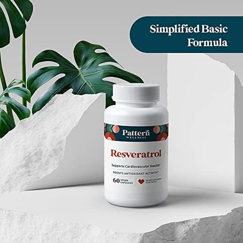 Pattern Wellness 2-Pack Multivitamin & Resveratrol Supplements - Whole Body & Heart Health - Natural Antioxidant Booster - 120 Vegan Capsules