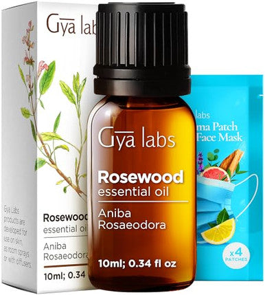 Gya Labs Rosewood Oil For Skin & Patchouli Essential Oil For Diffuser Set - Aromatherapy Grade Essential Oils Set - 2X0.34 Fl Oz - Gya Labs