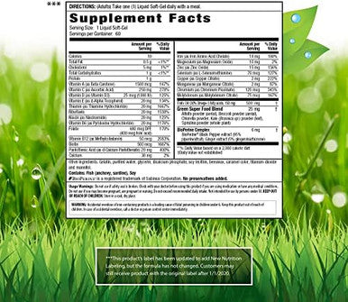 Irwin Naturals Only One Liquidgel Multi With Iron 60 Liquid Softgels Daily Essential Vitamins Minerals Antioxidants Omega3S & Green Super Foods