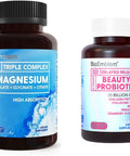 BioEmblem Women's Triple Magnesium Complex Beauty Probiotics 120 Piece Assortment Unflavored