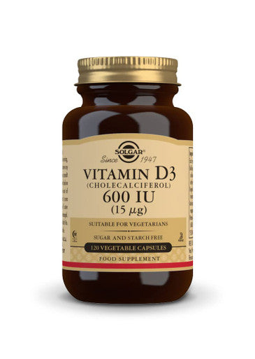 Solgar Vitamin D3 (Cholecalciferol) 600 IU (15 g) Vegetable Capsules Pack of 120