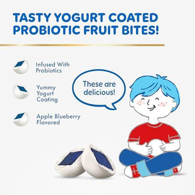 Align Probiotic Kids Yogurt Coated Probiotic Fruit Bites Added Probiotics Help Support Kids' Digestive Health Apple Blueberry Flavored 21 Individually Wrapped Pouches 105 Bites