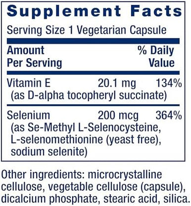 Life Extension Super Selenium Complex With Vitamin E ÃƒÂ¢Ã¢â€šÂ¬Ã¢â‚¬Å“ Cellular Health & Longevity Support ÃƒÂ¢Ã¢â€šÂ¬Ã¢â‚¬Å“ Gluten-Free, Non-Gmo, Vegetarian ÃƒÂ¢Ã¢â€šÂ¬Ã¢â‚¬Å“100 Capsules(Pack Of 1)