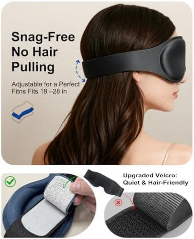Focbeo Weighted Eye Mask For Sleeping - 100% Blackout Sleep Mask For Women & Men 3D Contoured Eye Mask For Lash Extensions Zero Eye Pressure Memory Foam Adjustable Strap For Airplane Travel & Meditation