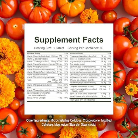 Noor Vitamins Halal Vitamins Daily Multivitamin Halal Vitamin for Women and Men 30 Vitamins and Minerals A B12 C Iron Zinc to support general health NonGMO Halal Multivitamin (2 Month Supply)