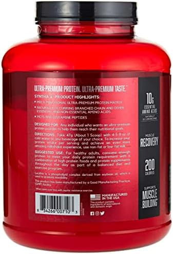 Bsn Syntha6 Protein Powder Vanilla Ice Cream 80 Ounce