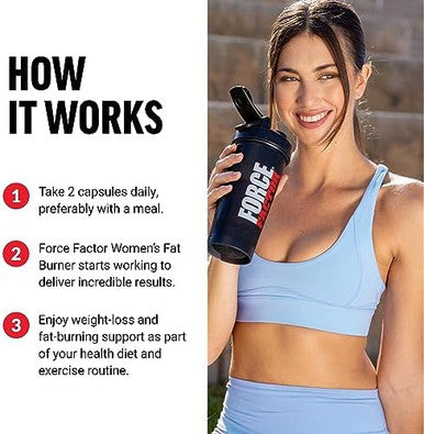Force Factor Women'S Fat Burner Metabolism Booster And Weightloss Supplement Support Green Tea Fat Burner Weightloss Pills To Help With Energy Diet And Exercise Vegan Nongmo 60 Capsules