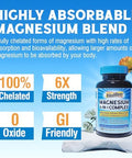 Iron Complex Supplement 60 Capsules and 6 in 1 Magnesium Complex Supplement 120 Capsules NonGMO Gluten