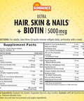 Sundance Hair Skin and Nails Complex 90 Softgels with Biotin 5000mcg NonGMO and Gluten Free Vitamin Supplement
