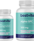 Bestvite BESTVTIE Cognizin 500mg & Alpha GPC 300mg - No Stearates - Brain Supplements for Memory and Focus