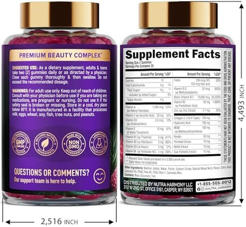 Nutraharmony Biotin Collagen and Vitamin BComplex Gummies