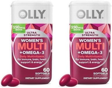 Olly Ultra Women'S Multi Softgels Overall Health And Immune Support Omega3S Iron Vitamins A D C E B12 Daily Multivitamin 30 Day Supply 60 Count