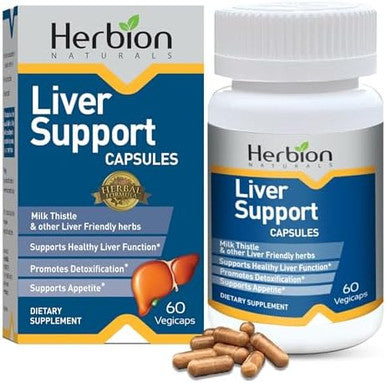 Herbion Naturals Liver Support Herbal Blend With Milk Thistle Supports Healthy Liver Function Promotes Detoxification Supports Appetite 60 Vegicaps (Pack Of 48)