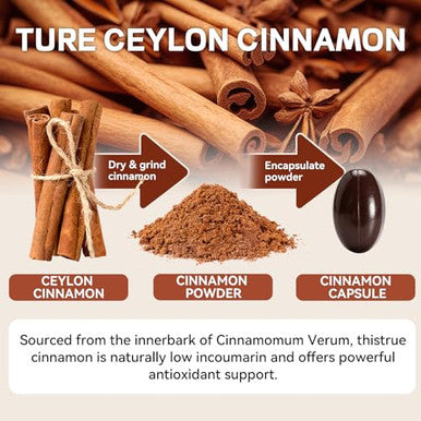 Allbiz Ceylon Cinnamon Softgels 360 Count With Mct Oil Sourced From Sri Lanka Low Coumarin Formula Easy-To-Absorb Cinnamon Extract Non-Gmo & Gluten Free Capsules For Daily Wellness