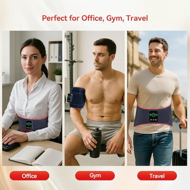 Evateale Red Light Therapy Belt For Body Cordless Infrared Therapy Belt For Back/Abdomen Waist Wrap With Pulse/Vibration Massage & Timer Pain Relief Muscle Relaxation & Circulation Boost For Parents