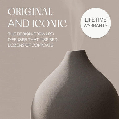 Vitruvi Stone Diffuser, Ultrasonic Essential Oil Diffuser for Aromatherapy, Charcoal, 90ml Capacity