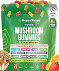 Drops Of Nature Mushroom Focus Gummies Lions Mane Turkey Tail L-Theanine Choline Green Tea Extract Vegan Mushroom Superfood Blend With B-Vitamins B6 And B12 (Mixed Fruits 75 Gummies)