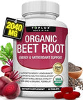 Toplux Organic Beet Root Powder Tablets 2040Mg Natural Nitric Oxide Beets To Support Energy Black Pepper Better Absorption Nongmo For Men Women 90 Tablets