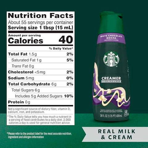 Starbucks Liquid Coffee Creamer, White Chocolate Creamer